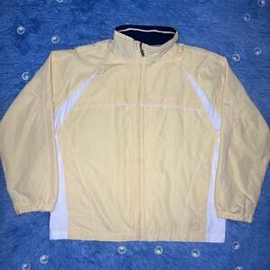 Wilson Windbreaker Size XL Women's Yellow/\ White Full Zip Retro Y2K